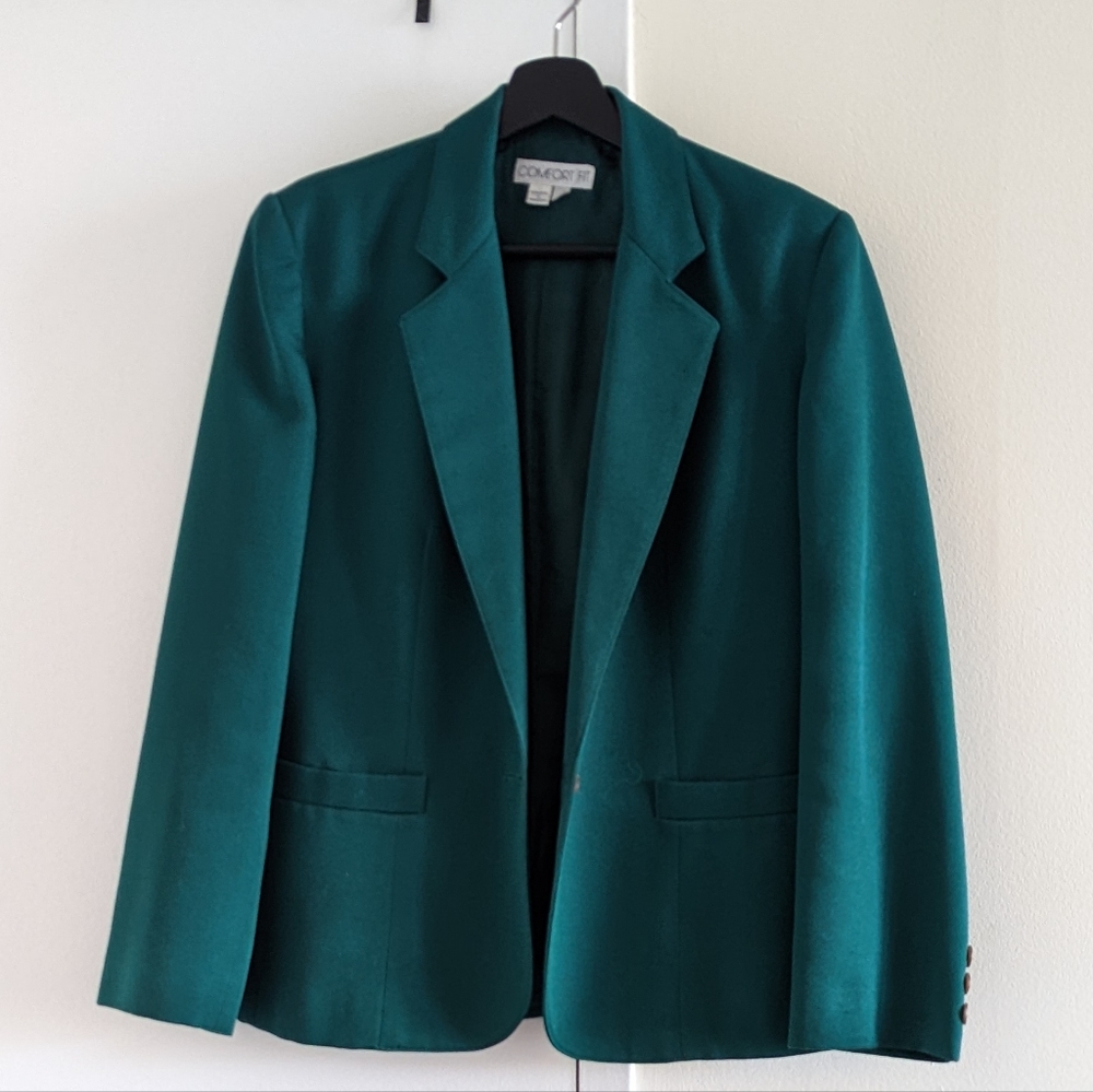 ☀️ Vintage ☀️ Comfort fit emerald green ladies blazer ☀️